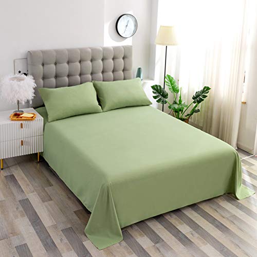 Sfoothome Top Sheet Single - Premium 1500 Ultra-Soft Collection - Wrinkle Resistant, Easy Care (Twin, Sage Green) Sfoothome