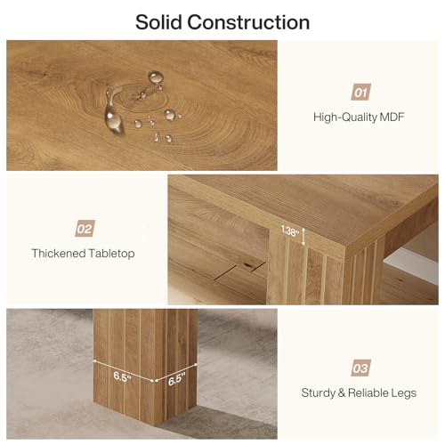 Tribesigns 6.5 ft Conference Table, 78.74-Inch Narrow Long Rectangular Conference Room Table for 6-8 People, Business Furniture Boardroom Desk for Office Meeting Seminar, Brown Tribesigns