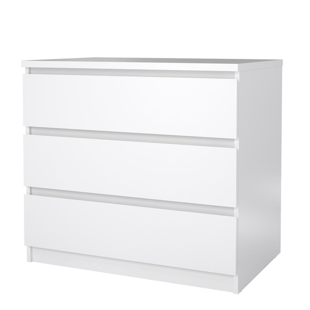 Furnifact White 3 Drawer Dresser – Modern 3 Drawer Dresser for Bedroom, Closet, or Entryway – Sleek and Functional Three Drawer Unit for Compact Storage Furnifact