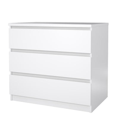 Furnifact White 3 Drawer Dresser – Modern 3 Drawer Dresser for Bedroom, Closet, or Entryway – Sleek and Functional Three Drawer Unit for Compact Storage