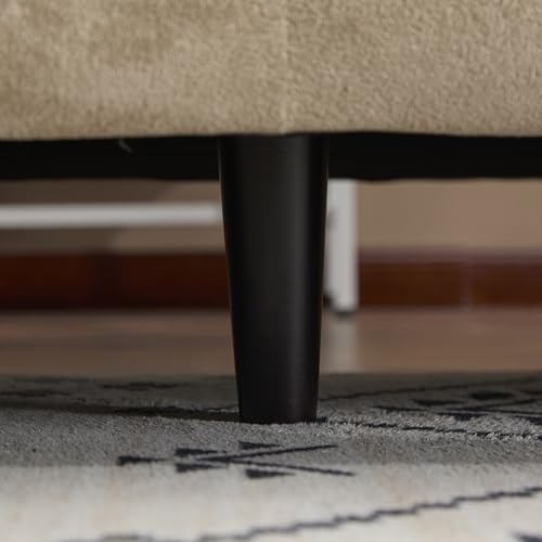 Christopher Knight Home Ahri 83'' Wood Frame Lounge Sofa Couch with Wave Design, Soft Seating 3-Seater Sofa with Armrests, Comfy Velvet Upholstered Home Sofa for Living Room and Office, Camel Christopher Knight Home