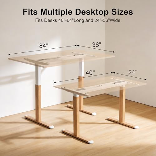 Fromann Dual Motor Standing Desk Frame, Electric Height Adjustable Desk Legs, Stand up Desk Base for Home Office Workstation, 270 lbs Weight Capacity, Max 36'' x 84'' Desktop, White Frame Only Fromann