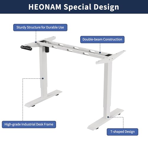 HEONAM 48 Inch Electric Standing Desk with USB Charging Port, Height Adjustable Sit Stand Desk with Memory Presets, Spacious Desktop and Sturdy Metal Frame for Home Office HEONAM