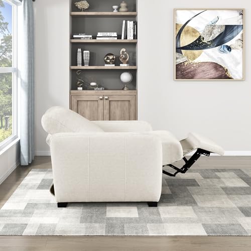 Lexicon Modern Power Recliner Chair with One-Touch Control and Charging Ports, Chenille Home Theater Seating, Wall-Hugger Reclining Chair for Living Room/Bedroom/Office, Easy Assembly, Beige