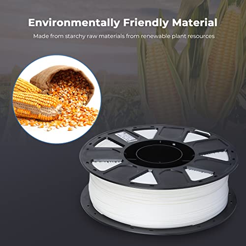 Creality 3D Printer Filament 1.75mm, Ender PLA Filament No-Tangling Smooth Printing Without Clogging No Warping, Fit Most FDM 3D Printers, 1kg Spool, Dimensional Accuracy +/- 0.02mm, White Creality