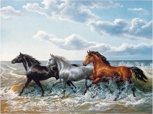 Nichpedr Jigsaw Puzzles Horses Galloping Living Wooden Puzzles for Adults 300 Piece Kids Puzzles Toys Gift Family 18.9''x 11.1'' Nichpedr