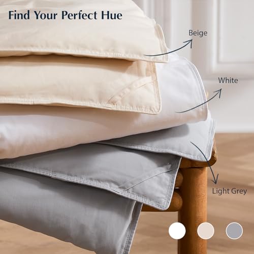 Pacific Coast Lightweight Goose Feather Down Fiber Comforters King Size, Summer Duvet Insert, Ultra Soft, Breathable, Hotel Luxury Bedding Comforter with 8 Tabs, White, 106 x 90 inches Pacific Coast