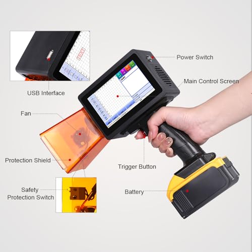 PEKOKO 10W Portable Laser Marking Machine L4Ultra Laser Marker Engraving Machine for Marking on Metal,Plastic,Carton,Leather,Wood,Silcone,Canvas,Glass,Rubber,Stainless Steel PEKOKO