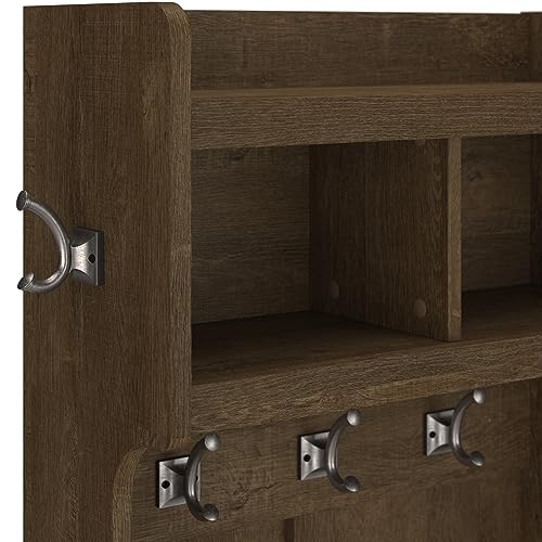 kathy ireland Home by Bush WDL001ABR 71-Inch Hall Tree and Shoe Storage Bench with Doors, Ash Brown Bush Business Furniture