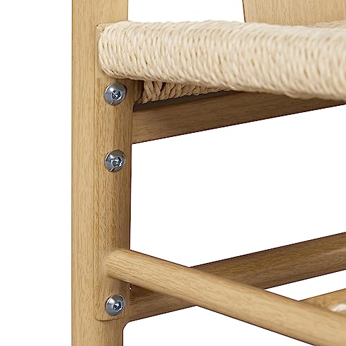 Yaheetech Weave Dining Chairs Weave Arm Chairs Set of 4 Mid-Century Modern Chair Dining Room Chairs Metal Frame Accent Chair Rattan Dining Chairs Weave Hemp Seat, Wood Color Yaheetech