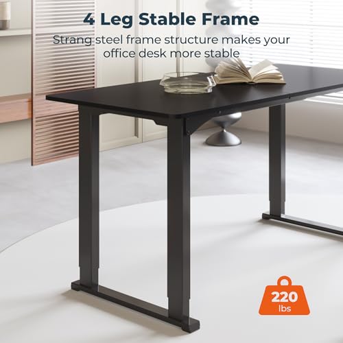 FitStand 4 Legs Standing Desk, Large 79x31 Inches Electric Adjustable Height Desk with Splice Board, Stand Up Desks Home Office Computer Workstation, Black FitStand