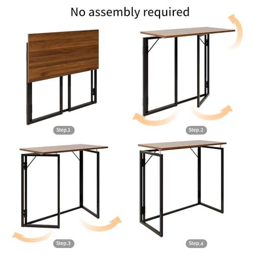alawooder Folding Desk 30 Inch - Small Foldable Desk for Small Space Minimalist, Space Saving Collapsible Compact Desk Portable Table for Craft, Writing, Study and Work (No Assembly Required) alawooder