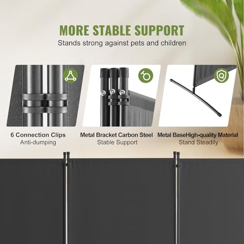 VEVOR Room Divider, 3 Panel Room Dividers and Folding Privacy Screens, Fabric Partition Room Dividers for Office, Bedroom, Dining Room, Study, Freestanding, Gray VEVOR