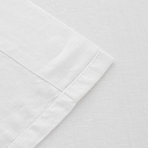 DAUAOTO King Size Linen Blend Sheets Set, 55% Linen 45% Cotton Bedding Sets, Bedlinen Up to 16" Deep, White DAUAOTO