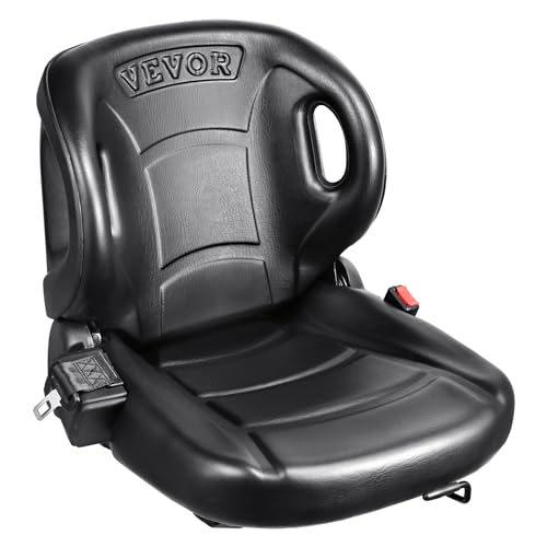 VEVOR Universal Forklift Seat,Tractor Seat with Adjustable Angle Back, Micro Switch and Seatbelt for Toyota Forklift,Tractor,Excavator Skid Loader Backhoe Dozer Telehandler VEVOR