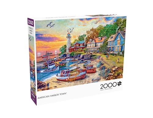 Buffalo Games - American Harbor Town - 2000 Piece Jigsaw Puzzle for Adults Challenging Puzzle Perfect for Game Nights - 2000 Piece Finished Size is 38.50 x 26.50 Buffalo Games