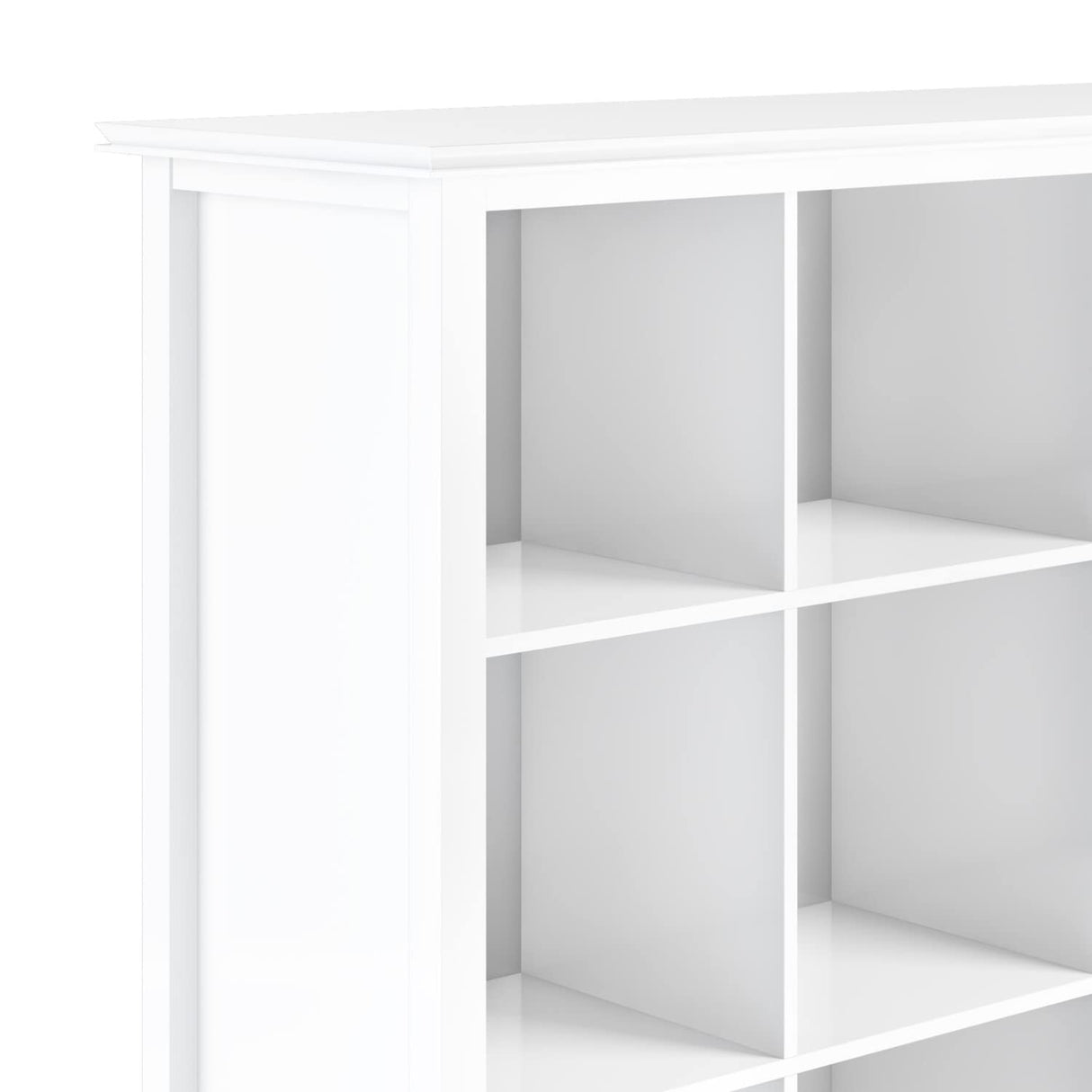 SIMPLIHOME Artisan SOLID WOOD 43 Inch Transitional 9 Cube Bookcase and Storage Unit in White, For the Living Room, Study Room and Office SIMPLIHOME