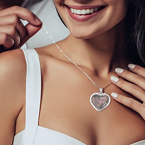 Hicarer 24 Pcs Rhinestone Pendant Trays Set Including 8 Heart Shape Double Sided Blank Pendant Charms with 16 Glass Domes Blank Discs Necklaces Halloween Jewelry Making (Silver) Hicarer