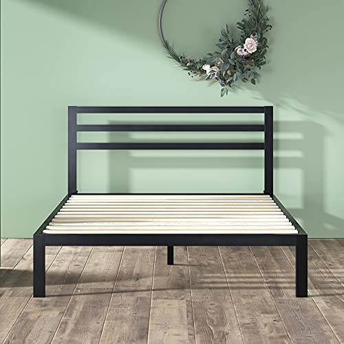 Zinus Mia King Metal Platform Bed Frame with Headboard and Wood Slat Support - No Box Spring Required, Easy Assembly in Black Zinus