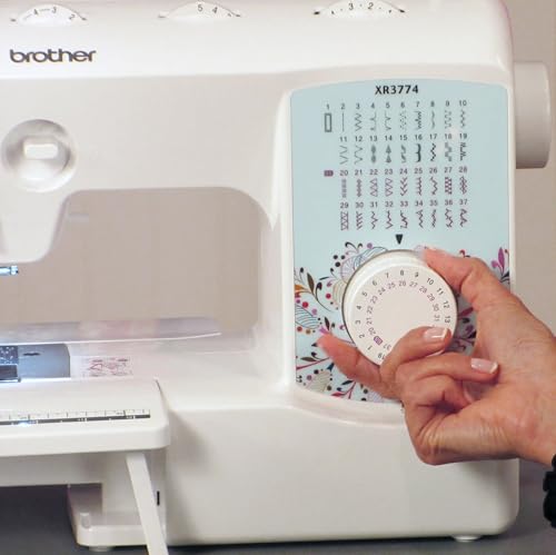 Brother Sewing and Quilting Machine, XR3774, 37 Built-in Stitches, Wide Table, 8 Included Sewing Feet Brother