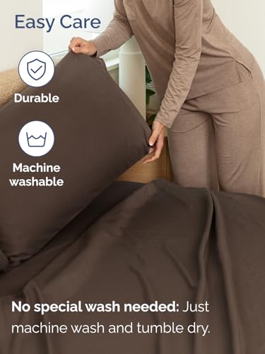 Extra Deep Queen Sheet Set - 6 Piece Breathable and Cooling Sheets - Hotel Luxury Bedding for Women, Men, Kids & Teens - Easy & Secure Fit - Soft, Wrinkle Free and Comfy - Extra Deep Pockets - Brown CGK Unlimited
