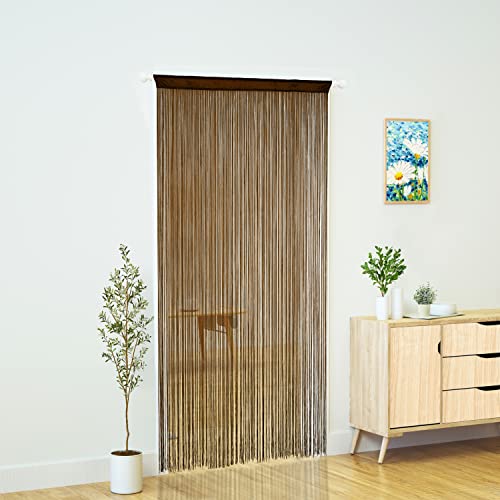 YaoYue Doorway String Curtain Door Curtains,Boho Hippie Hanging Fringe Room Divider for Patio Bedroom Closet Kitchen Laundry,Room Window Wall Door Decor(39×79in/100×200cm,Coffee) YaoYue