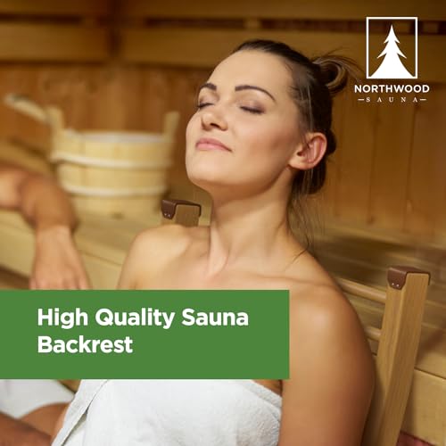 Northwood Sauna - Sauna Backrest - Handmade from Canadian Red Cedar Wood - Comfortable S-Shape with Anti-Slip Pads Northwood Sauna