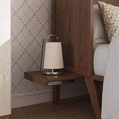 KEIKI Queen Size Cabinet Murphy Bed with Charging Station, Drawer, Removable Shelves, Multiple Storage Foldable Hideaway Wall Murphy Bed Frame, No Box Spring Needed, Easy Assembly, for Bedroom, Walnut KEIKI