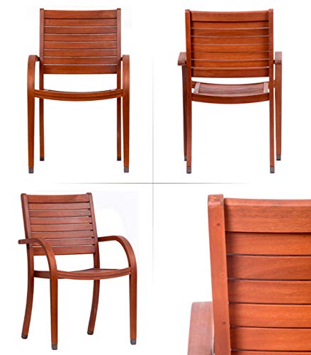 Amazonia Arizona 9 Piece Oval Outdoor Dining Set | Eucalyptus Wood | Durable and Ideal for Patio and Backyard Amazonia