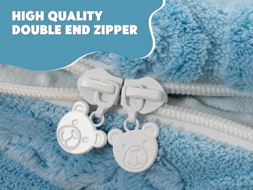 Aimuan Kids Zippered Comforter Set - Blue Fleece Zipper Bedding for Girls (Twin, Blue) Aimuan