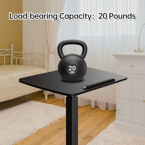 JSJCCTESK Mobile Standing Desk with 45° Tilting Desktop, Portable Rolling Standing, Height Adjustable Sit Stand Foldable with Wheels, Mobile Desk Workstation for Home Office (Black, Large) JSJCCTESK