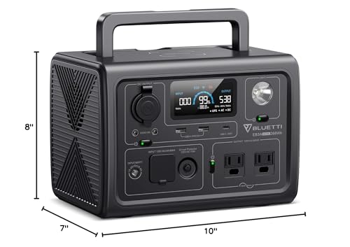 BLUETTI Portable Power Station EB3A, 268Wh LiFePO4 Battery Backup w/ 2 600W (1200W Surge) AC Outlets, Recharge from 0-80% in 30 Min., Solar Generator for Outdoor Camping (Solar Panel Optional) BLUETTI