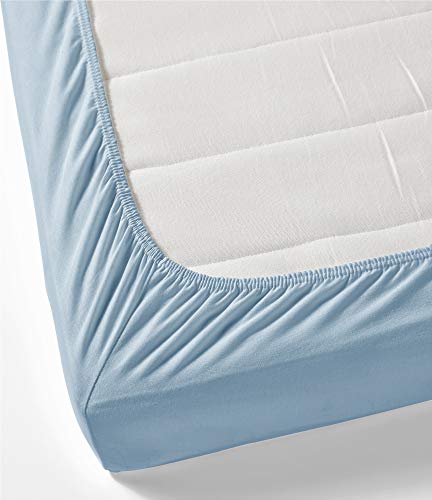 800-Thread-Count 100% Pure Cotton Bed Sheets -4 Pc King Size Light Blue Sheet Set, Single Ply Long Staple Combed Cotton Yarns, Best Luxury Sateen Weave, Fits Mattress Upto 17'' Deep Pocket Comfortica Classics