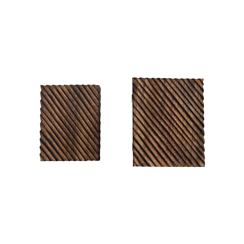 Creative Co-Op Hand-Carved Mango Wood Nesting Boxes with Burnt Finish, Grey, Set of 2 Creative Co-Op