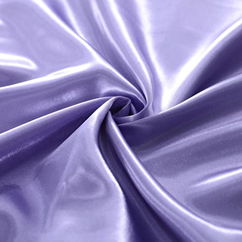 Feelyou Reversible Purple Pink Silk Like Satin Bedding Set Twin Duvet Cover Set Luxury Soft Comforter Cover Bedroom Decor Chic Luxurious Silky Bedspread Cover Zipper (1 Duvet Cover + 1 Pillow Case) Feelyou