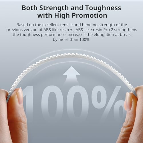 ANYCUBIC 3D Printer Resin, ABS-Like Resin Pro 2 with Enhanced Strength and Toughness, Performance far Superior to ABS-Like Resin, Low Odor, Wide Compatible for All Resin 3D Printers (White, 1kg) ANYCUBIC