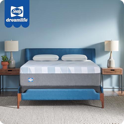 Sealy Dreamlife 14” Hybrid Mattress-in-a-Box, Queen, SealyComfort Gel Memory Foam, SealyResponsive Encased Coils, Machine Washable Cover Sealy