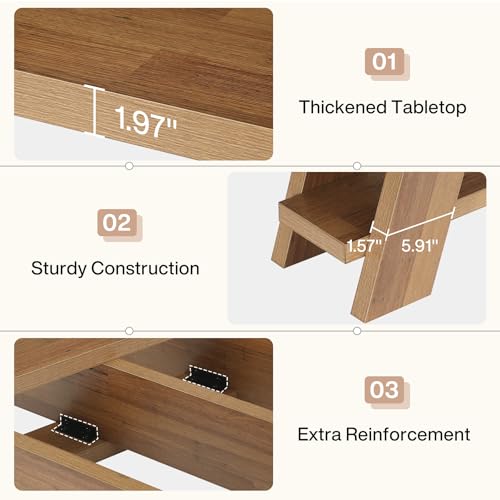 Tribesigns 70.9" Extra Long Console Table with Storage, 3-Tier Narrow Wooden Sofa Table Behind The Couch, Farmhouse Entry Foyer Table for Entryway, Living Room, Hallway, Brown Tribesigns