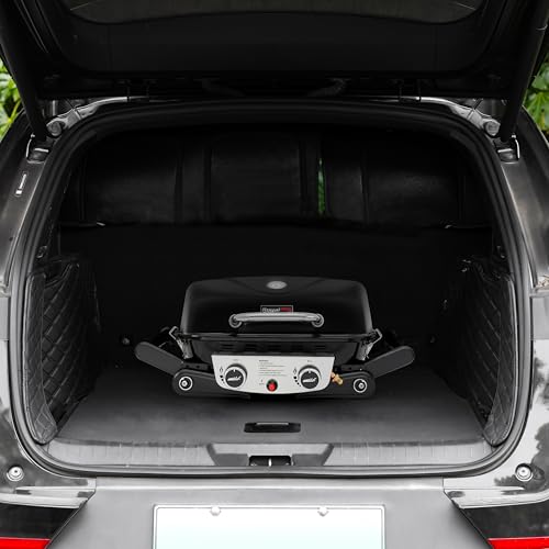 Royal Gourmet GT2005 2-Burner Portable Propane Gas Grill with Foldable Side Tables & Foldable Support Legs, Tabletop Gas Grill with Warming Rack for for Outdoor Cooking & Grilling, Black Royal Gourmet