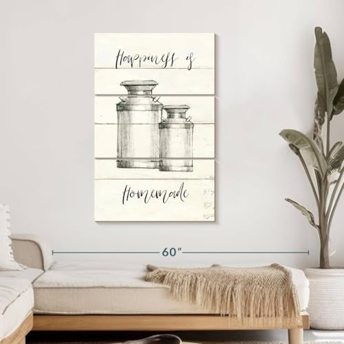 Elephant Stock - Life At Home I Shiplap Wall Art - Vertical Multi Panel Canvas - 3 Piece Living Room Wall Decor - Drawing Happiness Quotes Multi Piece Wall Art - Beige And Black Decor by Avery Tillmon - 28" x 45" ElephantStock