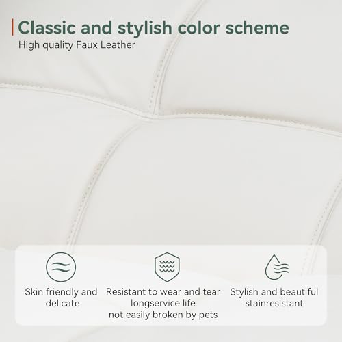 Opoiar 71" L Covertible Futon Sofa Bed,Faux Leather Futon Couch, Memory Foam Modern Loveseat Sleeper, Small Splitback Sofa Couches for Living Room,RV,Home Office,Apartment,White Opoiar