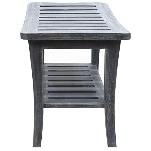 Redmon since 1883 Teak Shower Bench, Large, Weathered Gray Redmon