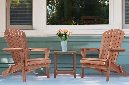 Wooden Folding Adirondack Chair Set of 2, Half Pre-Assembled Wood Lounge Chair for Outdoor Patio Garden Lawn Backyard Deck Pool Beach Firepit