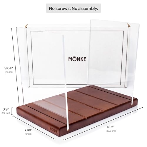 MÖNKE Premium Vinyl Record Storage - a Mid-Century Style Record Holder for Albums, 60-70 LP Capacity - Complements Any Record Player (Brown) MÖNKE