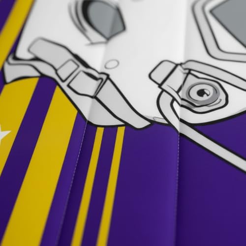 Erosebridal Sports Team Comforter Set, Twin 2Pcs | Purple & Gold Striped Stars Bedding Set, Football City Kids Bedding, Classic Rugby Game Duvet Insert - Inspired by Sports Fans Team Colors Erosebridal
