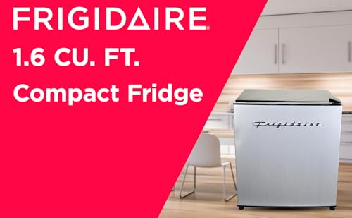 Frigidaire EFR182 1.6 cu ft Stainless Steel Mini Fridge. Perfect for Home or The Office. Platinum Series, 1.8 Frigidaire