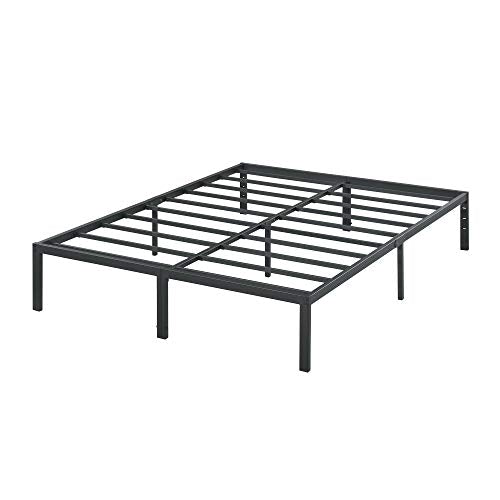Olee Sleep 14 Inch Heavy Duty Steel Slat Anti-Slip Support, Easy Assembly Platform Bed Frame, Noise Free Steel Mattress Foundation, Maximum Storage, No Box Spring Needed, Black, King Size Olee Sleep