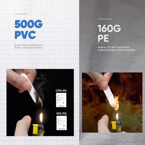 Quictent 20x40 Party Tent Heavy Duty Fire Retardant Pole Tent Weekend Canopy Easy Set Up with 120 Person Capacity, Outdoor Canopies for Parties, Weddings, and Events (Striped Blue,no Sides) Quictent