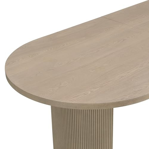 Christopher Knight Home Lancas Modern Minimalist Wooden Indoor Dining Table - Oval Top Pedestal Design - Dining Table Set for 6 - Light Ash Finish - Restaurant, Family Gatherings, Kitchen, Dining Room Christopher Knight Home