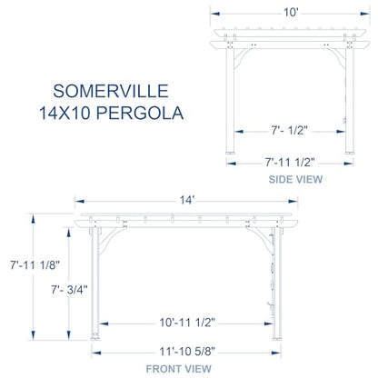 Backyard Discovery Somerville 14 x 10 All Cedar Pergola, Durable, Quality Supported Structure, Snow and Wind Supported, Rot Resistant, Electrical Outlet with USB, Deck, Garden, Patio